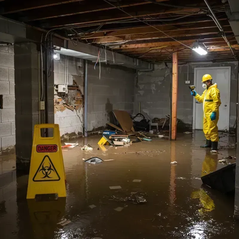 Flooded Basement Electrical Hazard in Wellsburg, WV Property